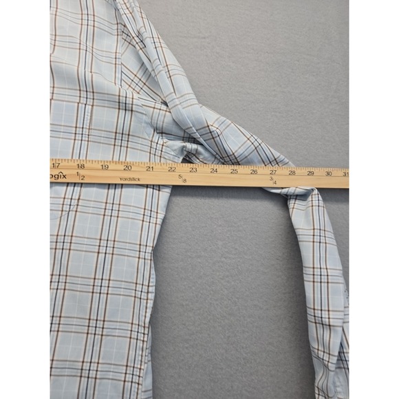 Peter Millar Shirt Mens Medium Long Sleeve Button Up Lightweight Plaid Casual - Picture 4 of 8